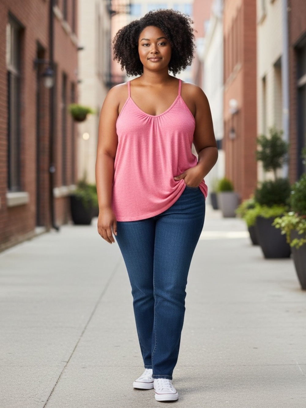 Melrose and Market Pink Spaghetti-Strap Tank Top